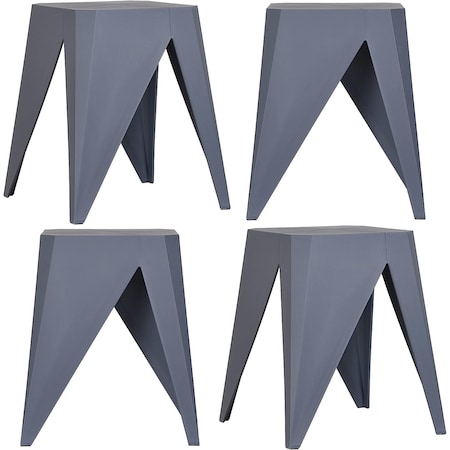 Isl Furnishings InterSpaceLiving Zuho Multi-USe Stool, Charcoal, 4PK BS23DC-4PK-PP10